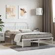 Vidaxl bedframe met hoofdbord metaal wit 140x190 cm