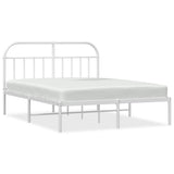 Vidaxl bedframe met hoofdbord metaal wit 180x200 cm