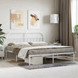 Vidaxl bedframe met hoofdbord metaal wit 180x200 cm