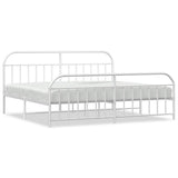 Vidaxl bedframe met hoofd- en voeteneinde metaal wit 193x203 cm