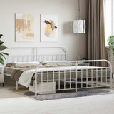 Vidaxl bedframe met hoofd- en voeteneinde metaal wit 200x200 cm