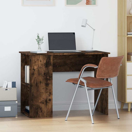 Vidaxl bureau 100x55x75 cm bewerkt hout gerookt eikenkleurig