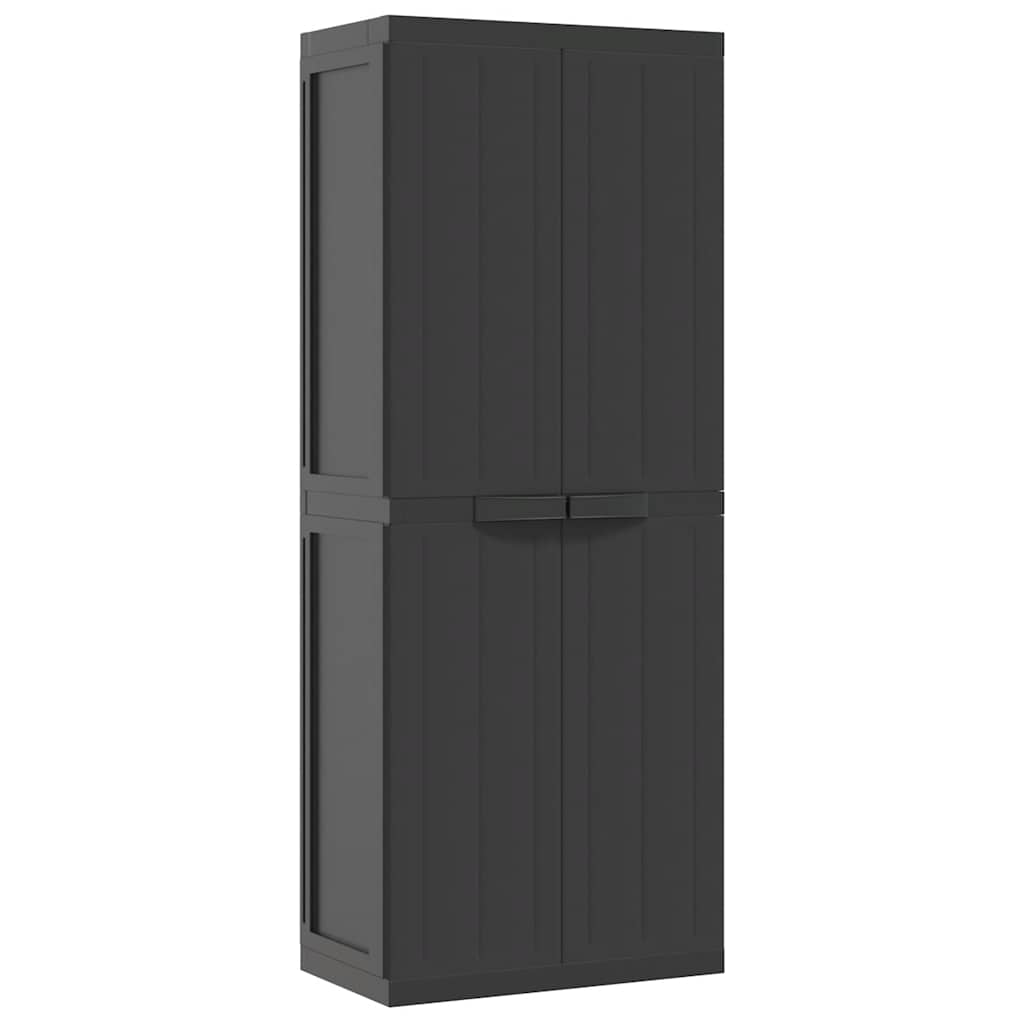 Vidaxl tuinkast 65x37x165 cm polypropeen zwart