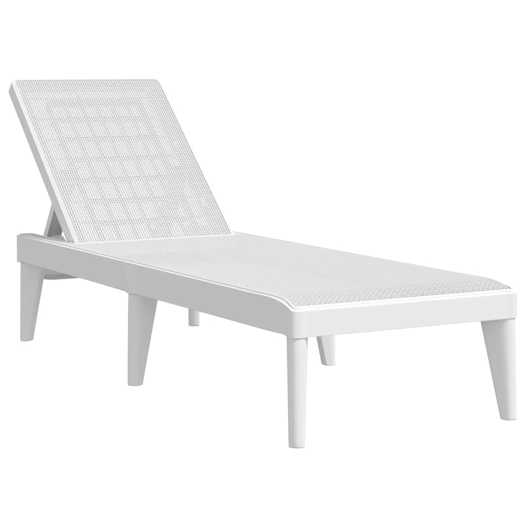 Vidaxl ligbed 186x60x29 cm polypropeen wit