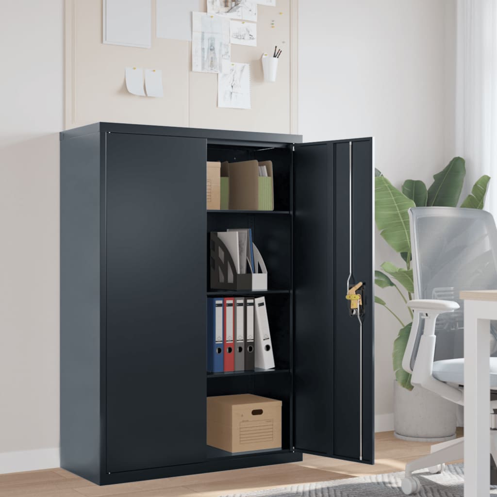 Vidaxl archiefkast 90x40x140 cm staal antracietkleurig
