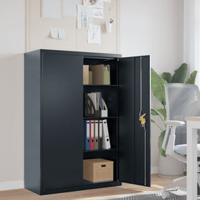 Vidaxl archiefkast 90x40x140 cm staal antracietkleurig