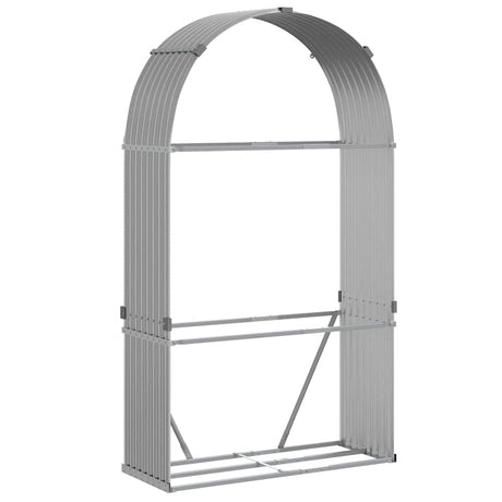 Magazyn drewna opałowego Vidaxx 120x45x210 cm stal ocynkowana jasnoszara
