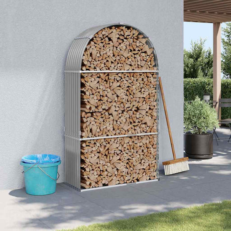 Magazyn drewna opałowego Vidaxx 120x45x210 cm stal ocynkowana jasnoszara