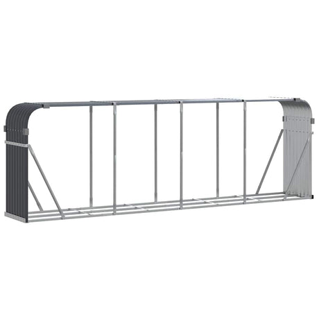 Magazyn drewna opałowego Vidaxx 300x45x100 cm, stal ocynkowana, antracyt