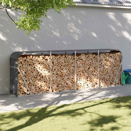 Magazyn drewna opałowego Vidaxx 300x45x100 cm, stal ocynkowana, antracyt