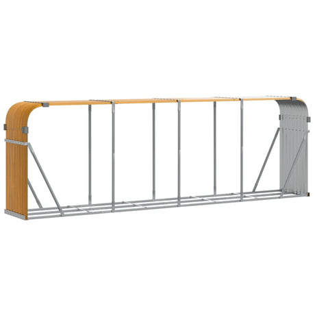 Magazyn drewna opałowego Vidaxx 300x45x100 cm, stal ocynkowana imitująca drewno