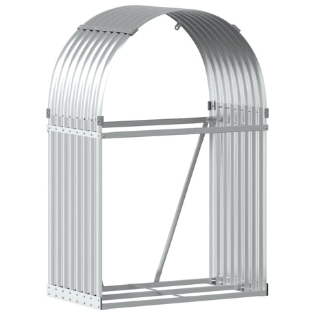Magazyn drewna opałowego Vidaxx 80x45x120 cm stal ocynkowana w kolorze srebrnym