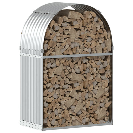 Magazyn drewna opałowego Vidaxx 80x45x120 cm stal ocynkowana w kolorze srebrnym