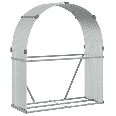 Magazyn drewna opałowego Vidaxx 120x45x140 cm stal ocynkowana, kolor srebrny