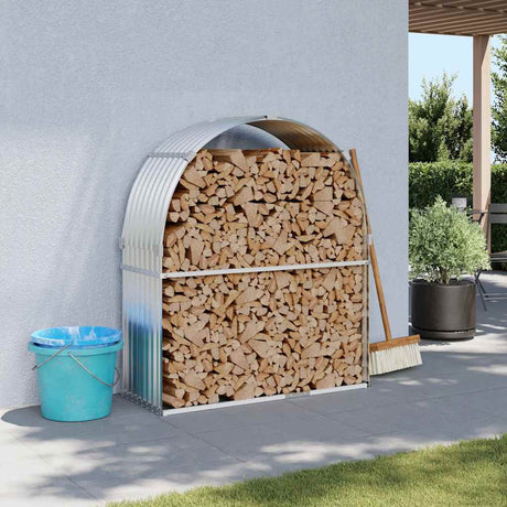 Magazyn drewna opałowego Vidaxx 120x45x140 cm stal ocynkowana, kolor srebrny