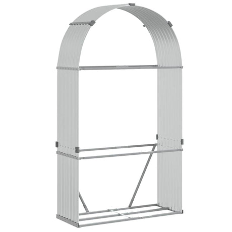Magazyn drewna opałowego Vidaxx 120x45x210 cm stal ocynkowana, kolor srebrny
