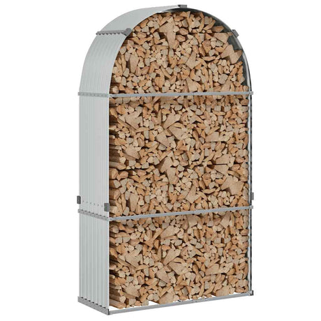 Magazyn drewna opałowego Vidaxx 120x45x210 cm stal ocynkowana, kolor srebrny
