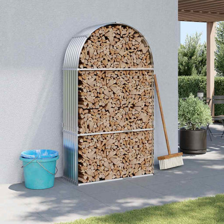 Magazyn drewna opałowego Vidaxx 120x45x210 cm stal ocynkowana, kolor srebrny