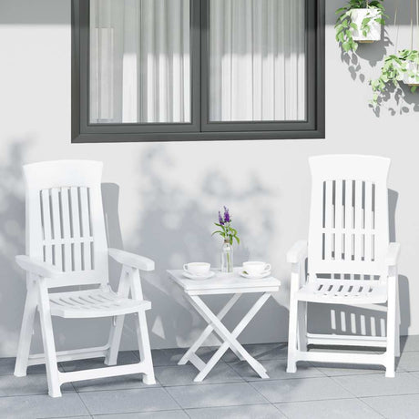 Vidaxl opklapbare ligstoelen, 2 stuks, wit pp