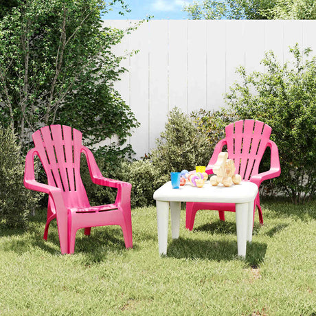Vidaxl kindertuinstoelen 2 st hout-look 37x34x44 cm polypropeen roze