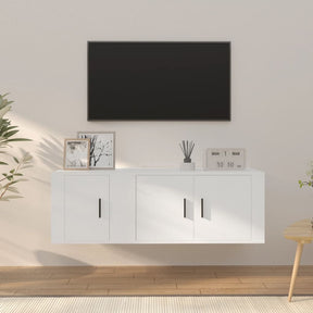 Vidaxl 2-delige tv-meubelset bewerkt hout wit