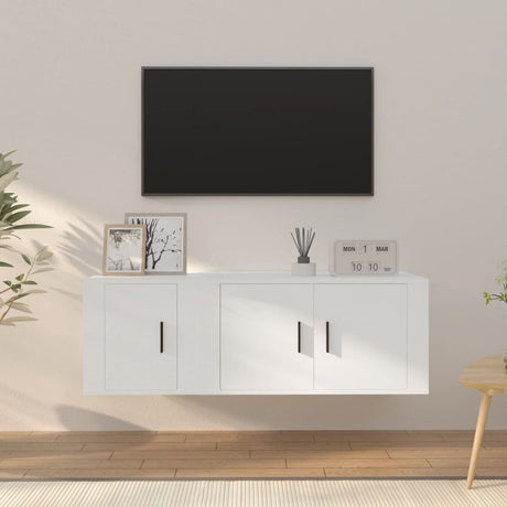 Vidaxl 2-delige tv-meubelset bewerkt hout wit