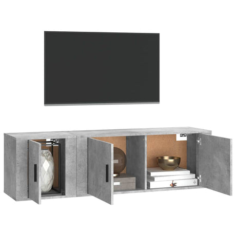 Vidaxl 2-delige tv-meubelset bewerkt hout betongrijs