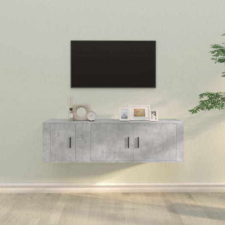 Vidaxl 2-delige tv-meubelset bewerkt hout betongrijs