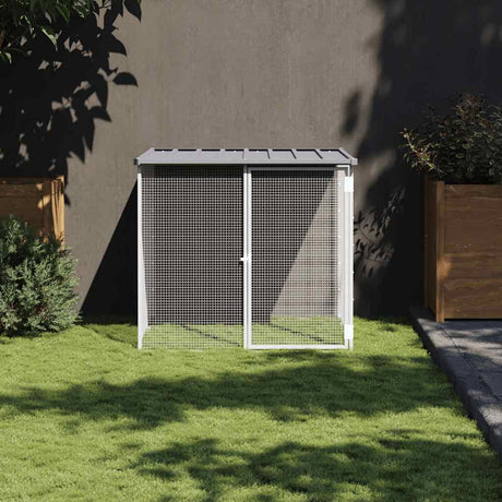 Kurnik Vidaxx z dachem 103x98x90 cm stal ocynkowana jasnoszara