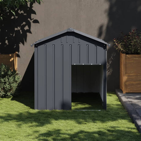 Buda dla psa Vidaxxl z dachem 117x153x123 cm stal ocynkowana, antracyt