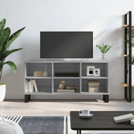 Vidaxl tv-meubel 103,5x30x50 cm bewerkt hout grijs sonoma eikenkleurig