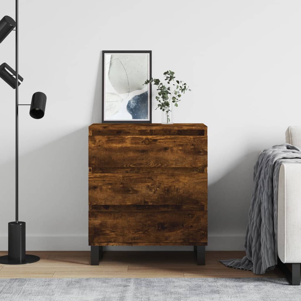 Vidaxl dressoir 60x35x70 cm bewerkt hout gerookt eikenkleurig