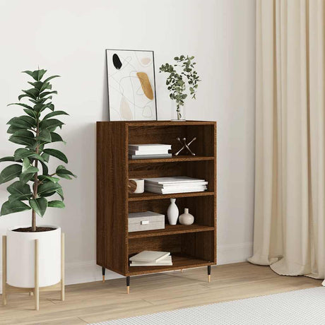 Vidaxl hoge kast 57x35x90 cm bewerkt hout bruin eikenkleur