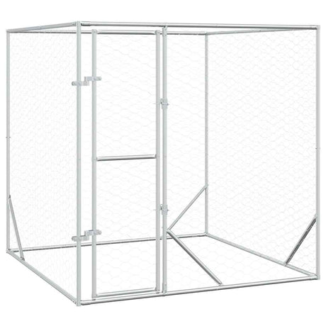 Buda dla psa zewnętrzna Vidaxxl 2x2x2 m, stal ocynkowana, srebrna