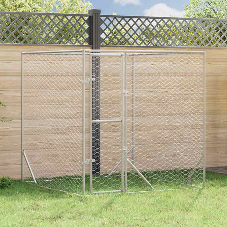 Buda dla psa zewnętrzna Vidaxxl 2x2x2 m, stal ocynkowana, srebrna