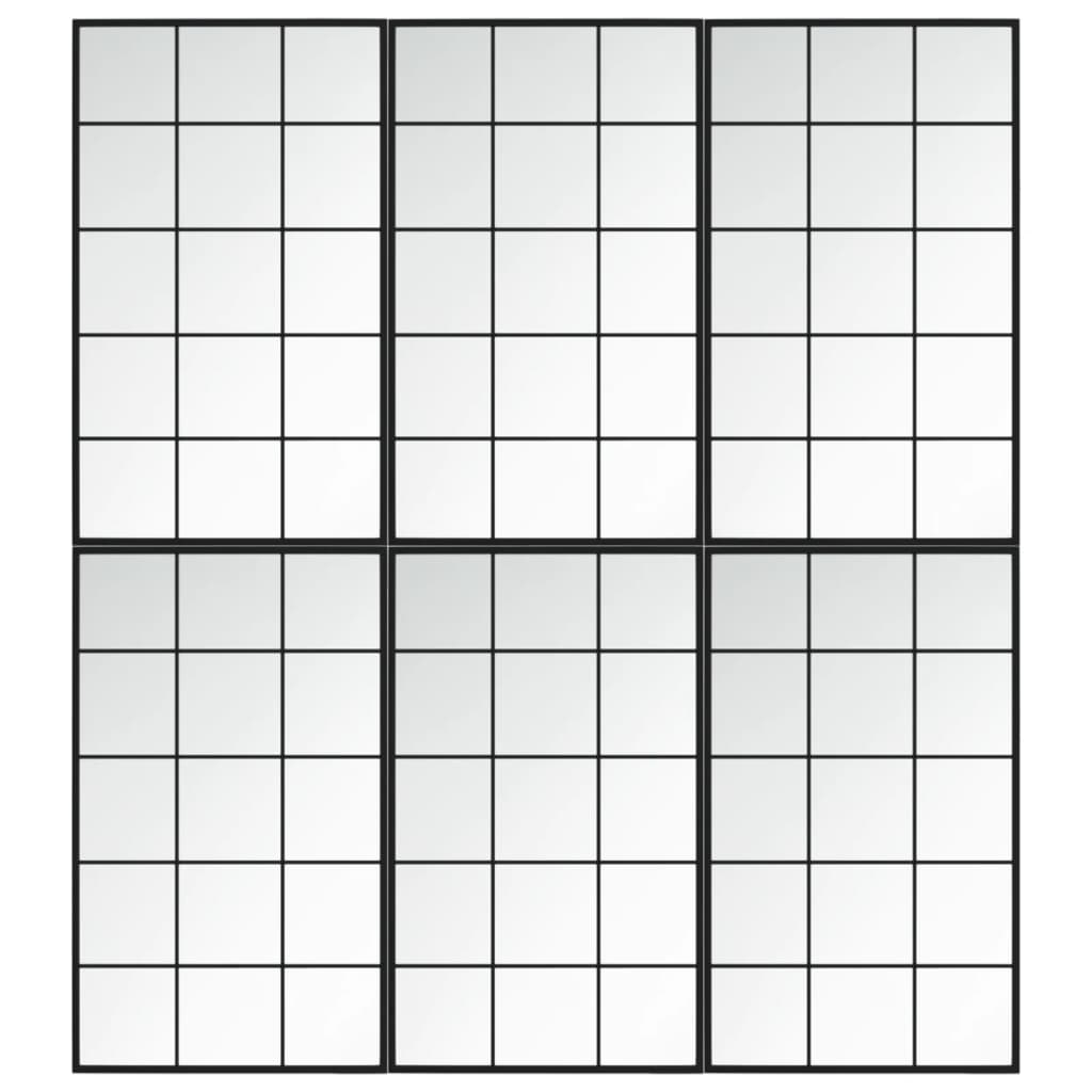 VidaXL Lustra ścienne, 6 szt., 100x60 cm, metalowe, czarne