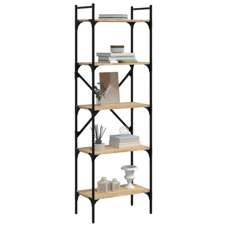 Vidaxl boekenkast 5-laags 56x31,5x174 cm bewerkt hout sonoma eiken