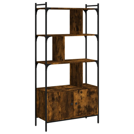 Vidaxl boekenkast met deuren 76,5x30x154,5 cm hout gerookt eikenkleur