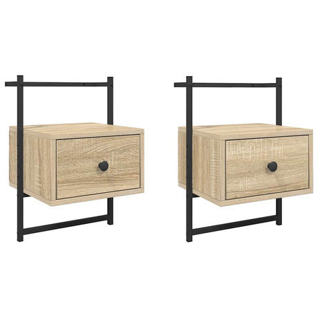 Vidaxl nachtkastjes 2 st wandgemonteerd 35x30x51 cm hout sonoma eiken