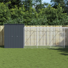 VidaXL Kurnik z wybiegiem, 165x1067x181 cm, stal, antracyt
