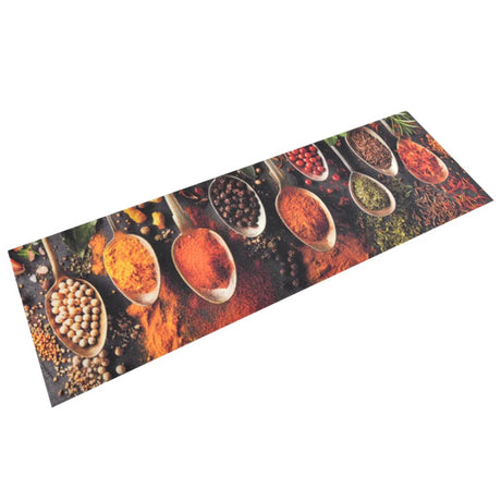 Mata kuchenna Vidaxx zmywalna łyżka i nadruk ziół 60x180 cm aksamit