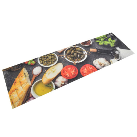 Vidaxx mata kuchenna zmywalna z nadrukiem wina i obiadu 45x150 cm aksamitna