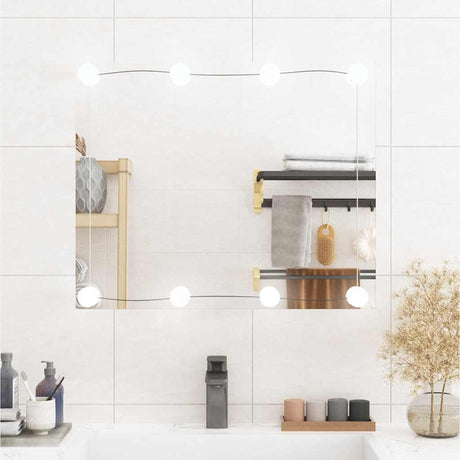 Lustro ścienne Vidaxx z diodami LED, prostokątne szkło 50x60 cm