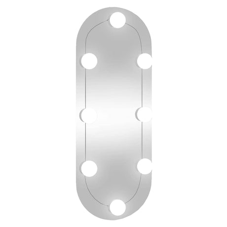 Lustro ścienne VidaXL z diodami LED, owalne szkło 20x50 cm