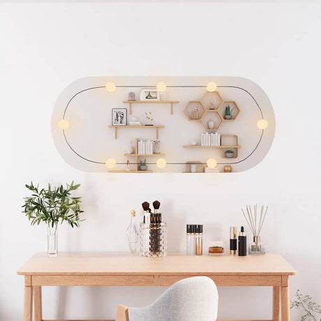 Lustro ścienne Vidaxxl z diodami LED, owalne szkło 40x90 cm
