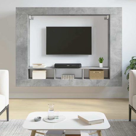 Vidaxl tv-meubel 152x22x113 cm bewerkt hout betongrijs