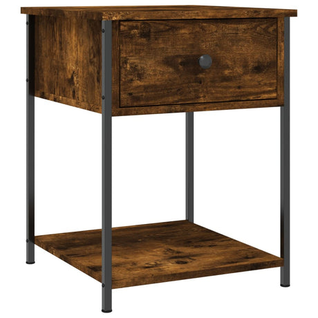 Vidaxl nachtkastje 44x45x58 cm bewerkt hout gerookt eikenkleurig