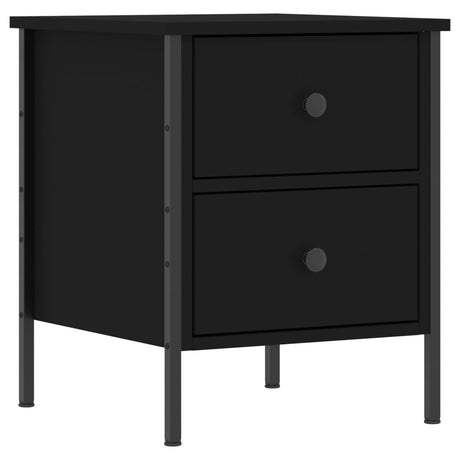 Vidaxl nachtkastje 40x42x50 cm bewerkt hout zwart
