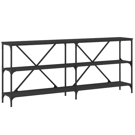 Vidaxl wandtafel 180x30x75 cm bewerkt hout en ijzer zwart
