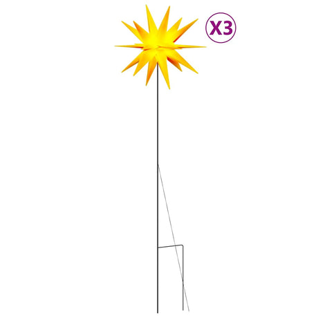 Lampki choinkowe Vidaxx z kolcem uziemiającym i diodami LED 3 szt. 57 cm żółte